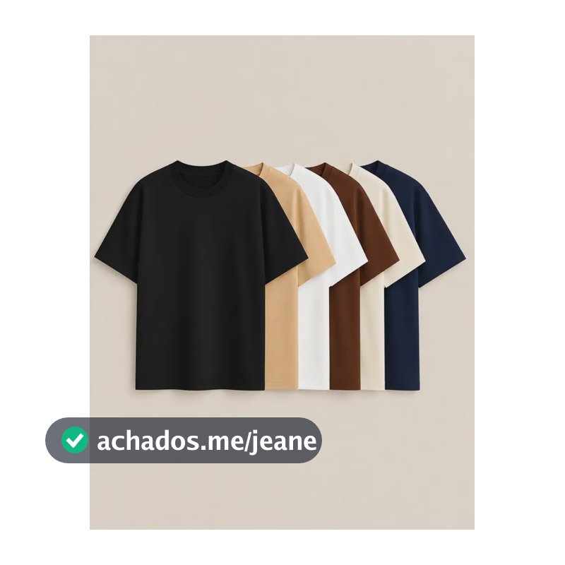 Kit 6 Camiseta Masculina Oversized Lisa Básica 100% Algodão Preto/bege/branco/marrom/off-white/azul M Lisa