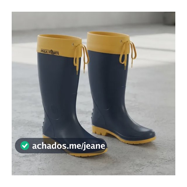 Bota Borracha Galocha Cano Longo Com Gola Pega Forte