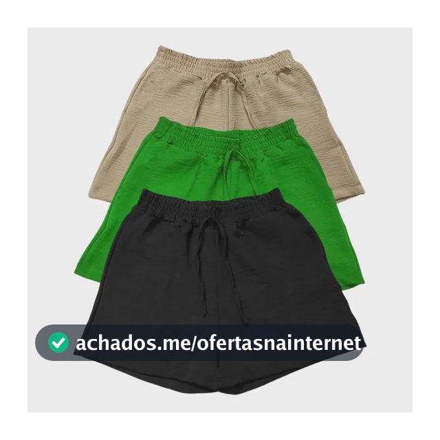 Kit 3 Shorts Feminino Basico Cintura Alta Confortável