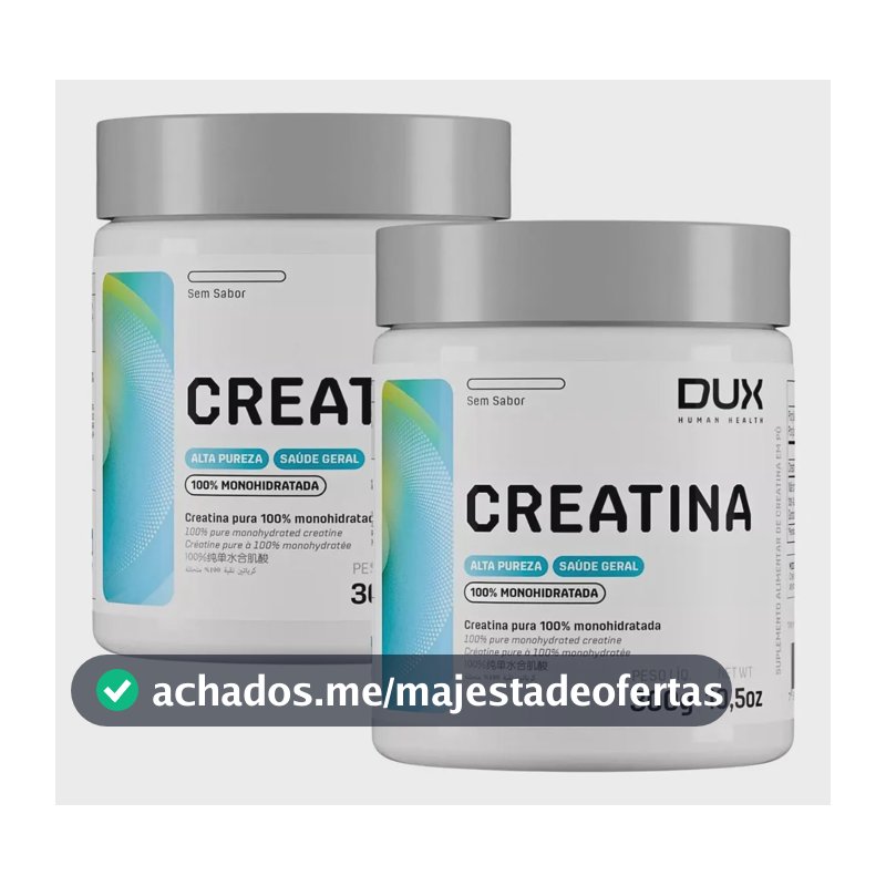 Kit 2x Creatina Dux Human Health Em Pó Sem Sabor 300g
