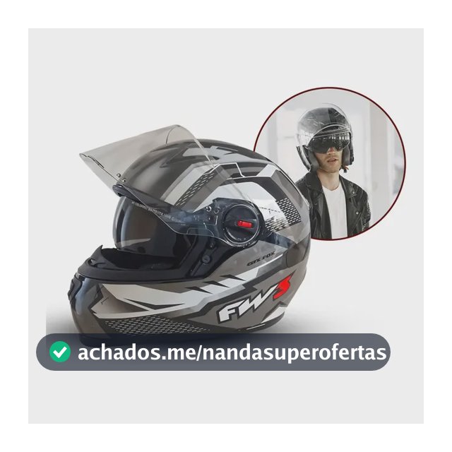 Capacete para moto Fw3 gtx fox grafite brilhante tamanho 60