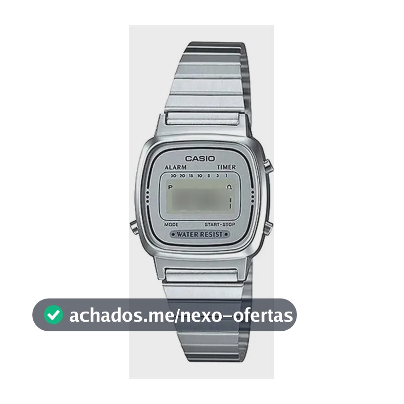 Relógio Casio Feminino Original Vintage Prata Tamanho Mini Prata Prateado Cinza