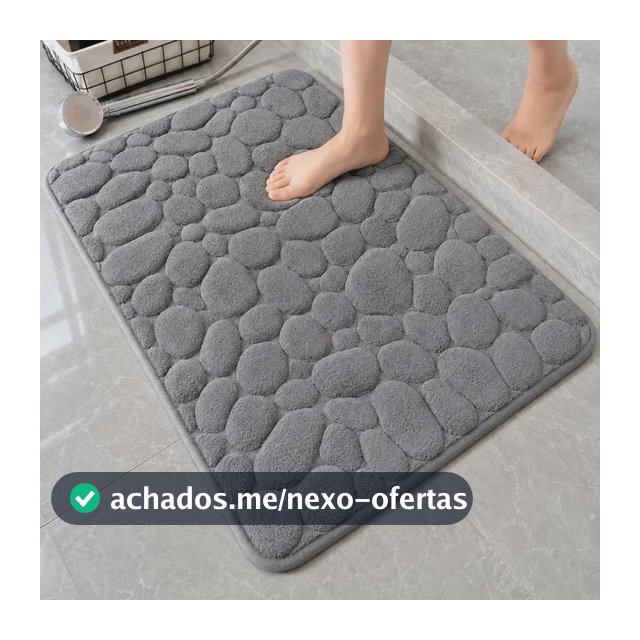 Tapete Banheiro Antiderrapante Macio Absorvente 60x40 Cinza