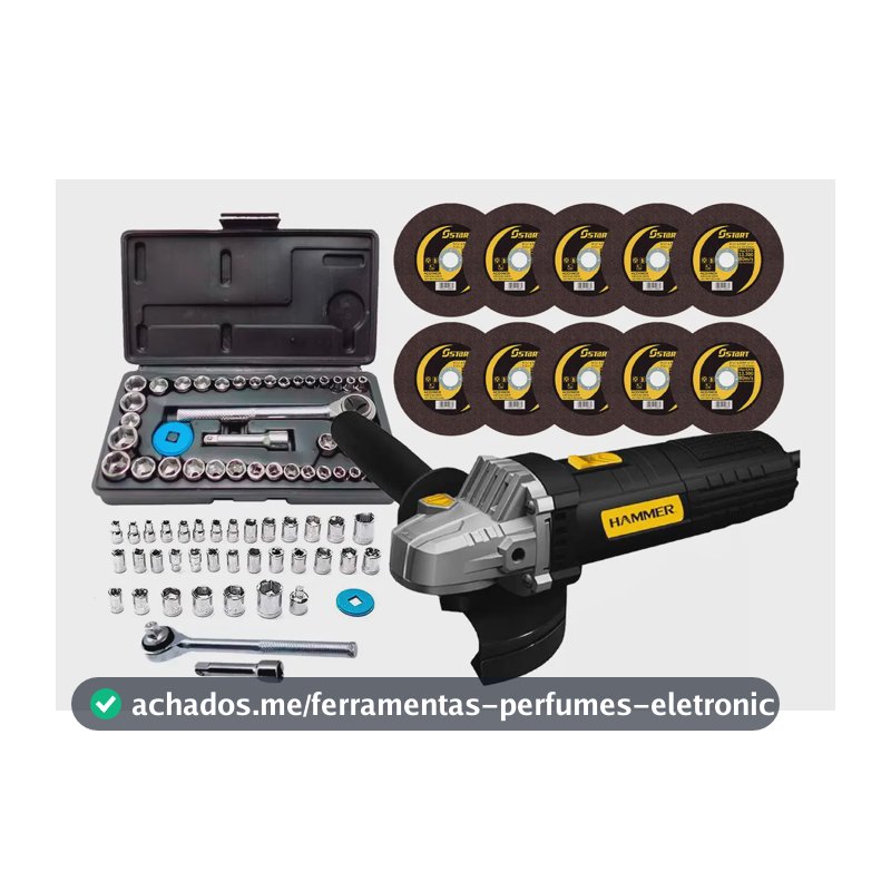 Kit Esmerilhadeira Angular Profissional 4.1/2 C/ Acessórios