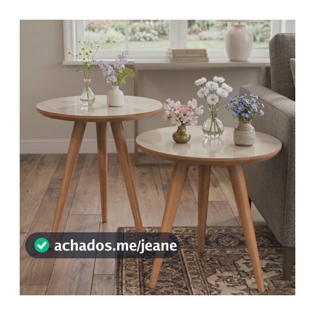 Duas Mesas De Canto Pé Palito Tripé Madeira Para Sala Quarto