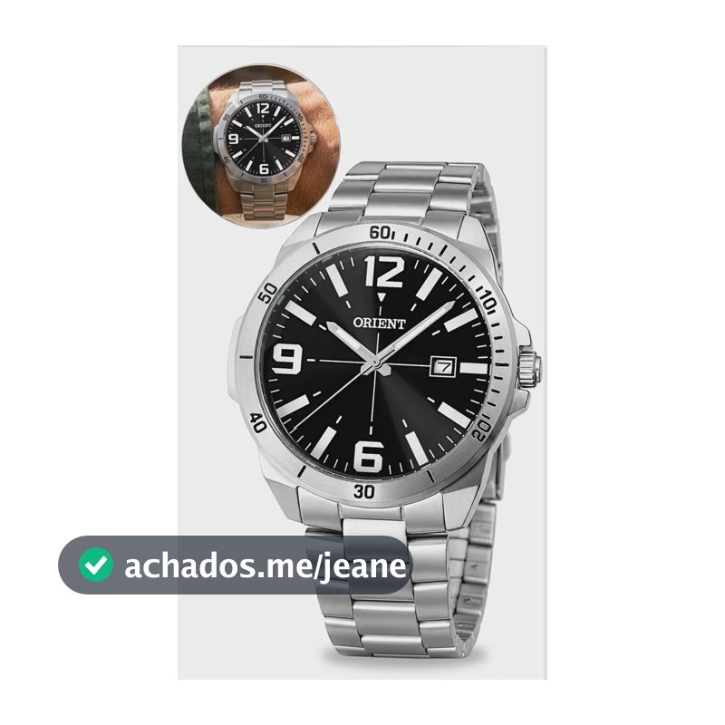 Relógio Orient Masculino Prata Aço Inox Prova Dágua Original Prateado Preto