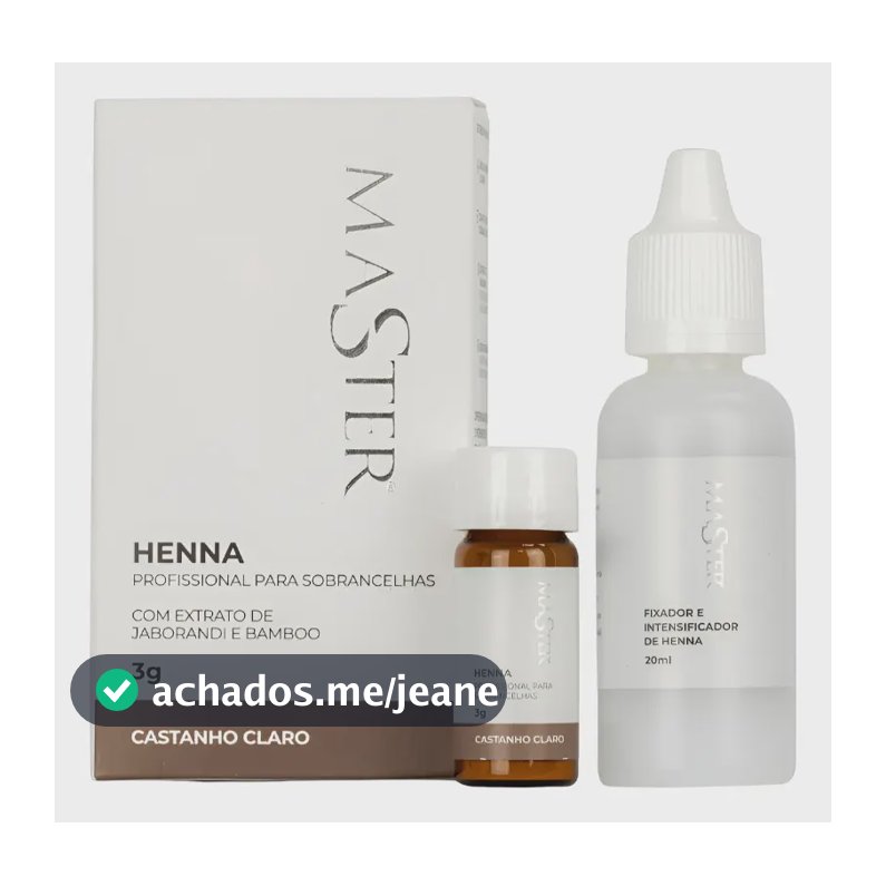 Henna Castanho Claro Master 3g Profissional Sobrancelhas