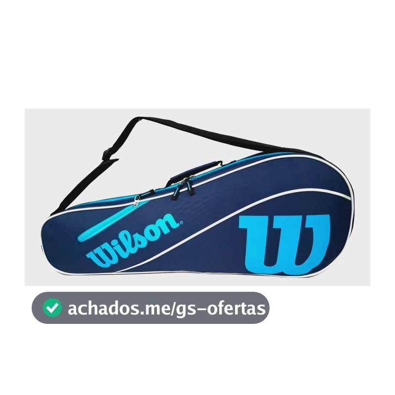 Bolsa de raquete de tênis Wilson 3 raquetes Advantage azul turquesa