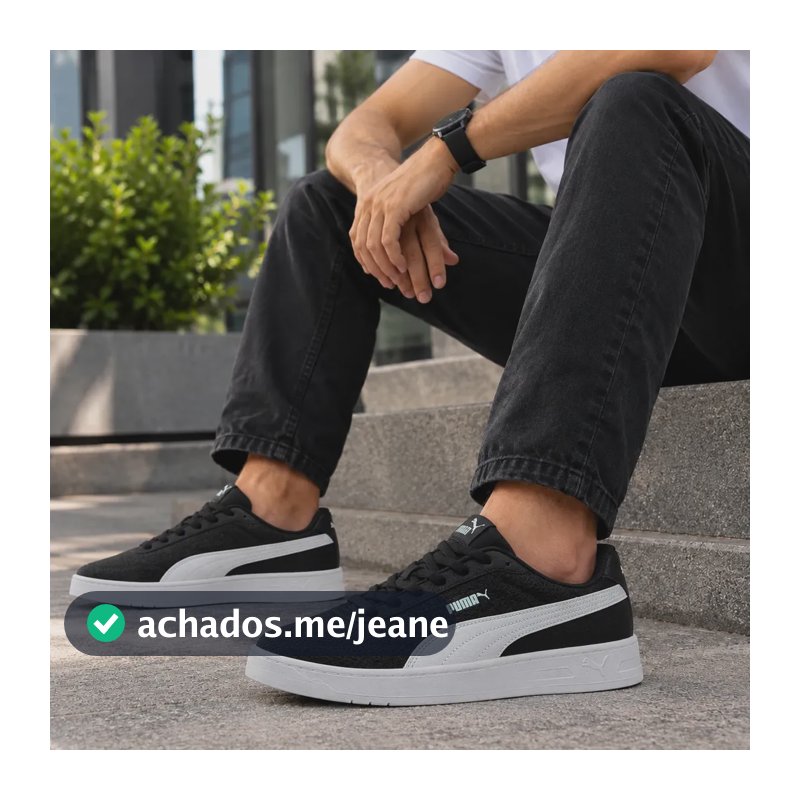 Tênis Puma Masculino Casual Court Classic Clean Bdp Original Preto/branco Liso 41