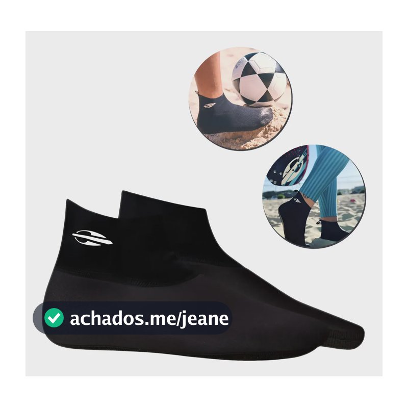 Meia Calçado Bota Neoprene Beach Tennis Esportes Areia Praia Preto 37/38
