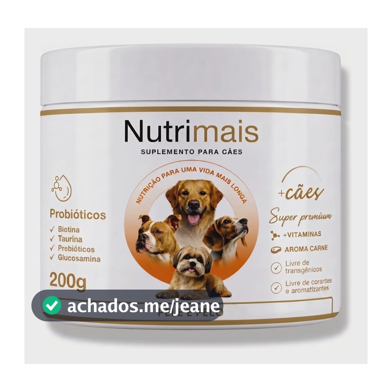 Suplemento Cães Nutrimais Pele e Pelo Probióticos Todas as Raças e Idades 200g