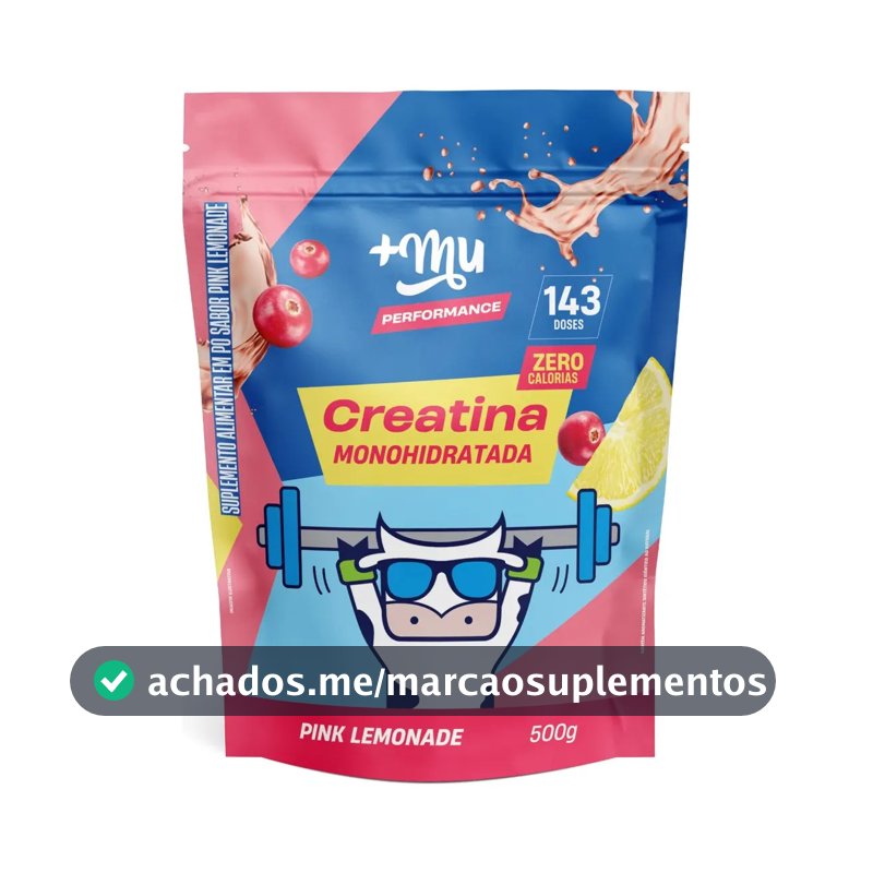 Creatina +Mu em pó sabor Limonada rosa x 500g