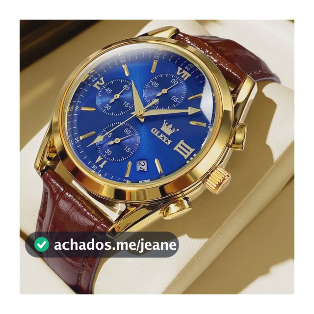Relógio Masculino Original Olevs 2872 Couro Luminoso Vintage