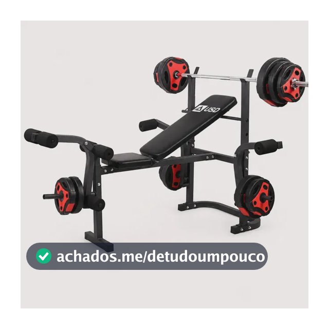Banco De Supino Aparelho de Musculação Academia Em Casa Ginástica USD Cor Preto