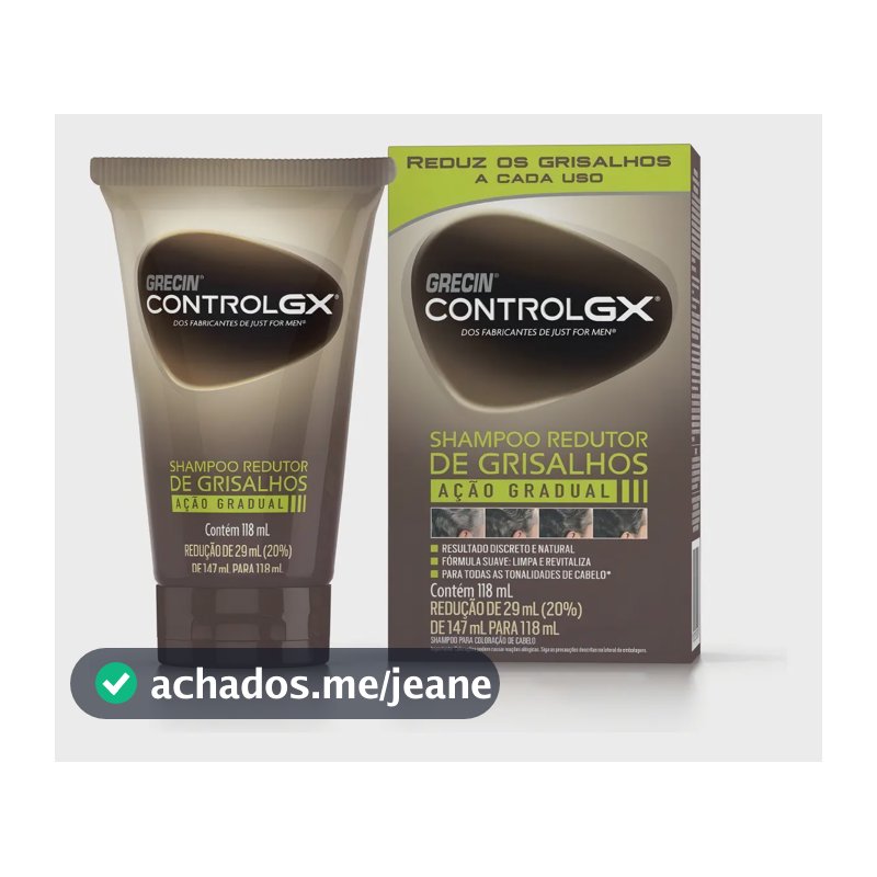 Shampoo Tonalizante Grecin Control GX Reduz Grisalho 118ml