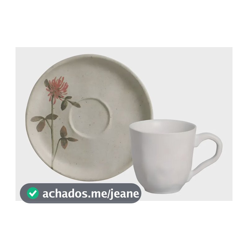 JOGO C/ 6 XÍCARAS DE CAFÉ C/ 6 PIRES BIO STONEWARE CAMPESTRE 120ML PORTO BRASIL
