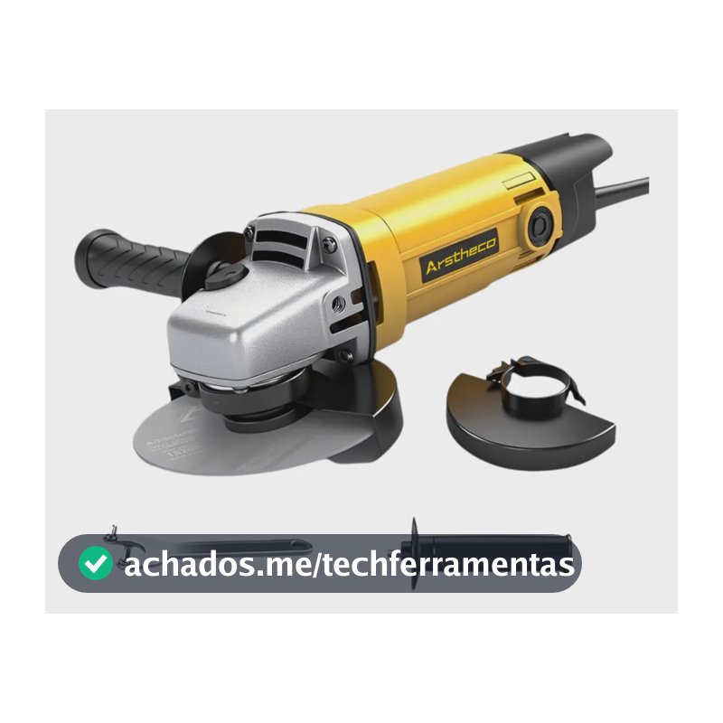 Esmerilhadeira Lixadeira Angular 850w 50/60hz 110/220v 115mm Amarelo 127v 50hz/60hz