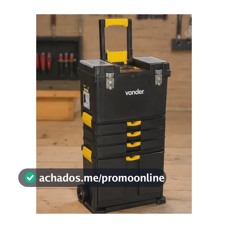 Caixa para Ferramentas com Rodas Gavetas e Compartimentos VONDER CRV 0500