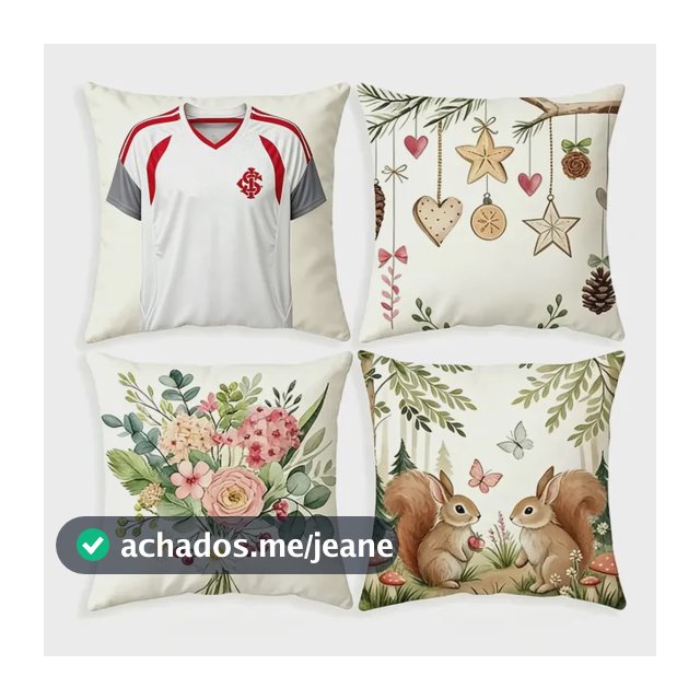 Jogo De 4 Capas De Almofada, Estampa Plana 2d, Floral E F1.