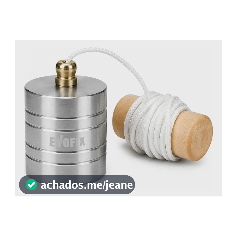 Prumo de Centro Profissional EVOFIX 500g, Com Cordão de 2,5m para Alinhamento Vertical