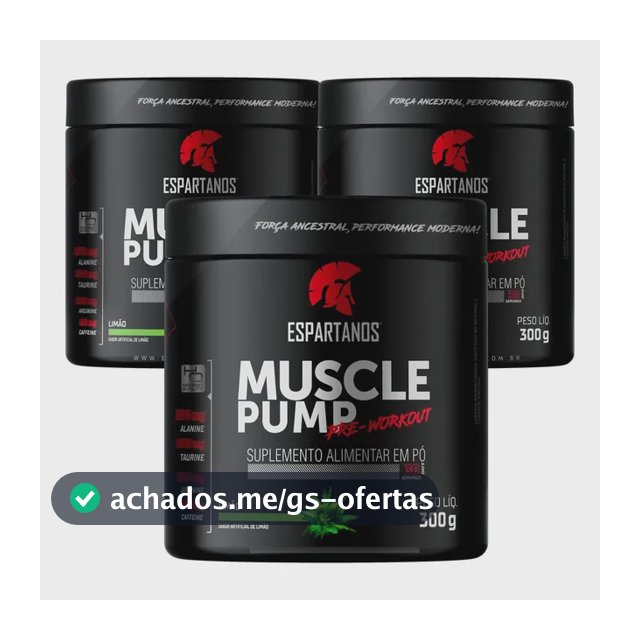 Kit 3x Pré Treino Muscle Pump Pre Workout 300g Espartanos