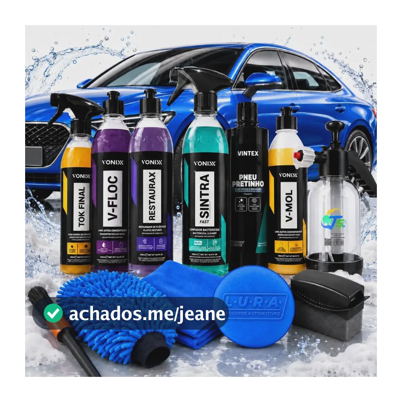 Kit Completo Lavar Carro Rapido Cera Pulverizador 2l Brilho