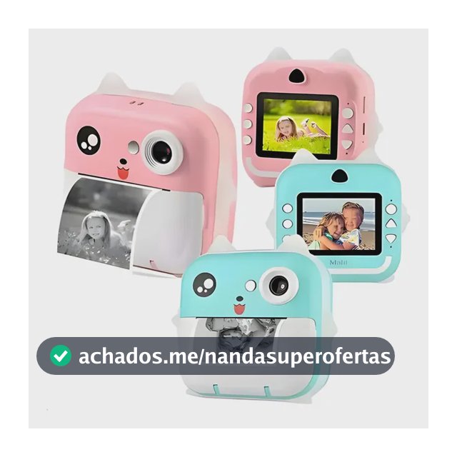 Câmera Infantil Instantânea Full Hd Fotos Jogos Divertidos Cor Rosa