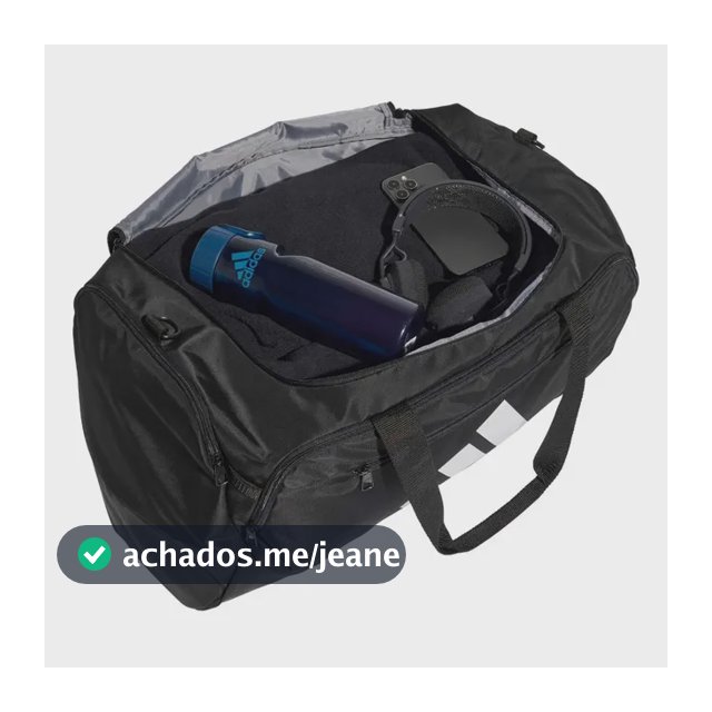 Mala adidas Duffle Média Training Defender Jz0607 Preto Liso Níquel