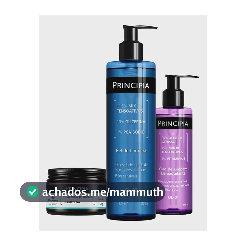 Principia Kit Limpeza E Hidratação Ol-01 + Gh-01 + Gl-02 Todo Tipo De Pele Dia/noite