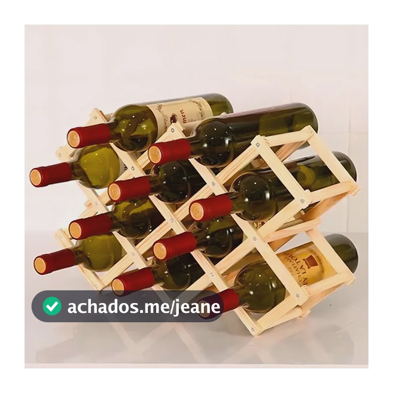 Suporte Adega Porta Vinhos Retrátil Madeira 10 Garrafas