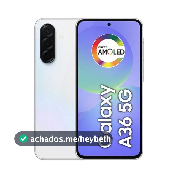 Smartphone Samsung Galaxy A36 5G 128GB 6GB RAM Câmera Tripla de até 50MP Selfie de 12MP IP67 Super AMOLED 6.7'' NFC Recursos AI Android e Segurança Snapdragon - Branco