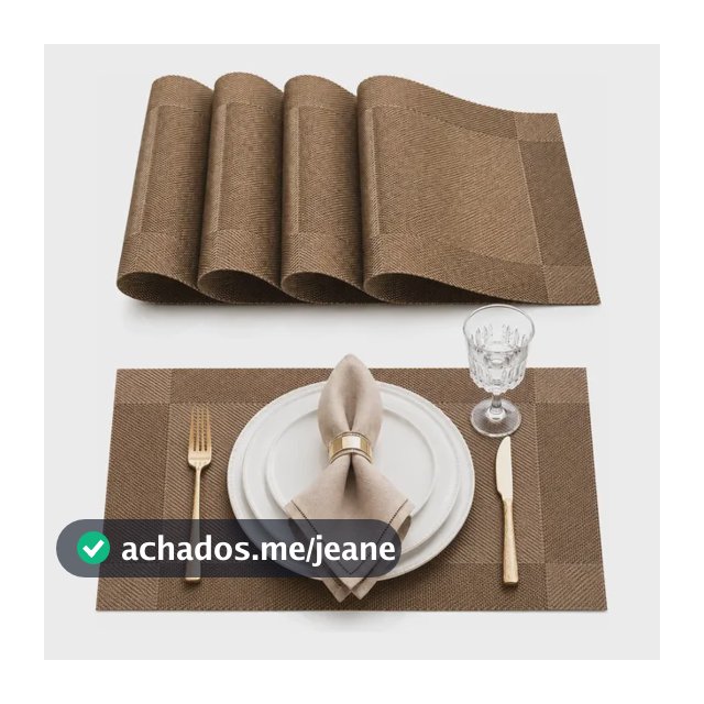 Jogo Americano Para Mesa Impermeável Posta 4 Peças 4530cm Marrom