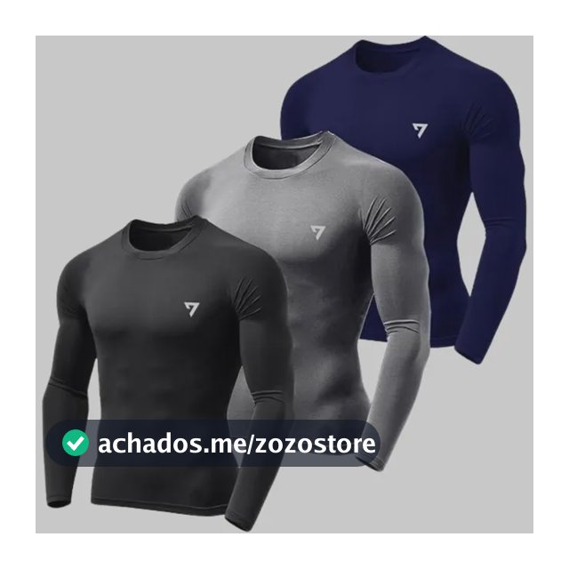Kit 3 Camisetas Térmicas Masculina Segunda Pele Camisa Uv50-