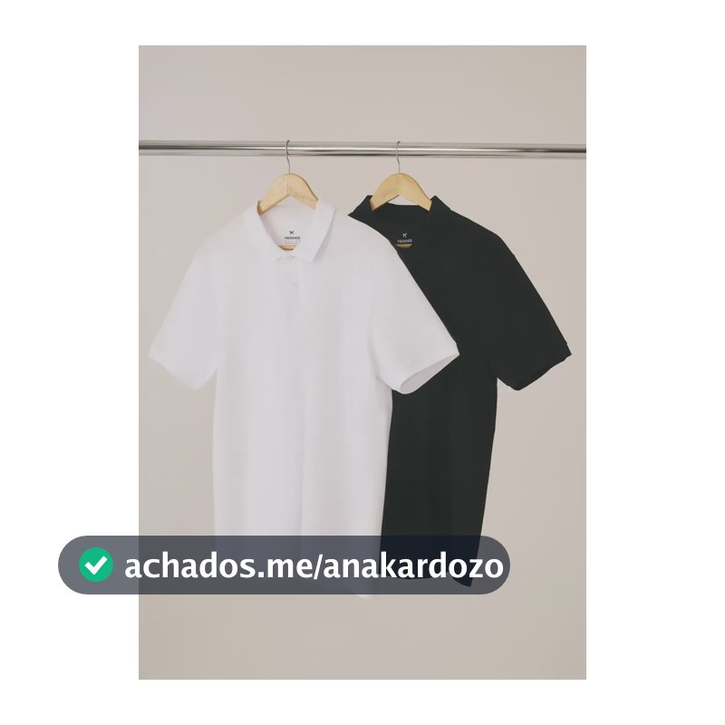 Kit Com 2 Camisas Polo Básicas Masculinas Em Piquet Hering Preto/branco P