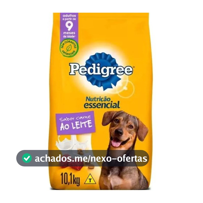 Ração Pedigree Adulto Nutrição Essencial Ao Leite 10kg