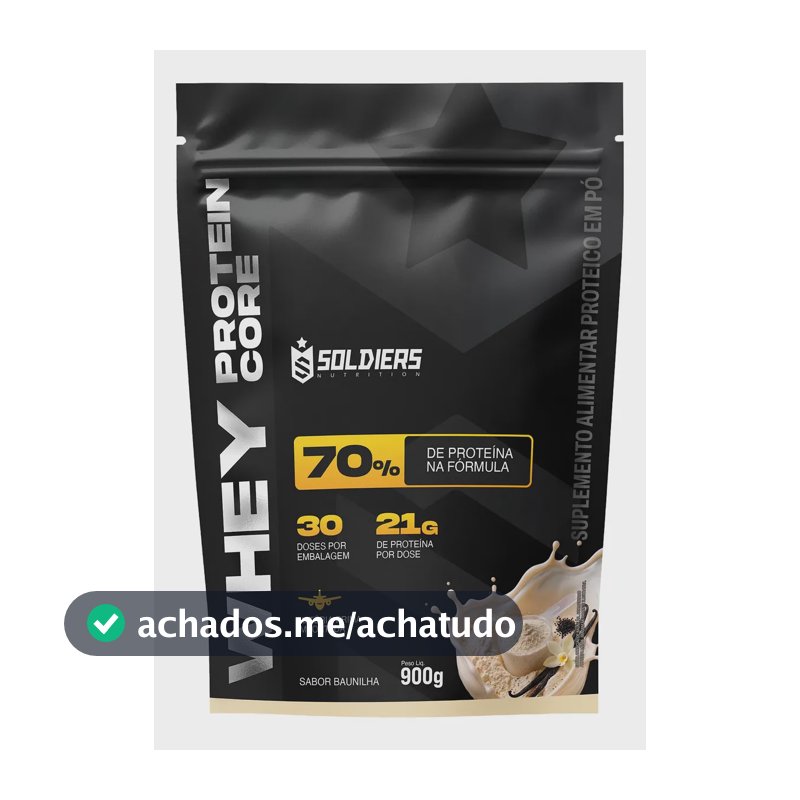 Whey Core 70% Proteína Concentrada Baunilha 900g - 30 Doses