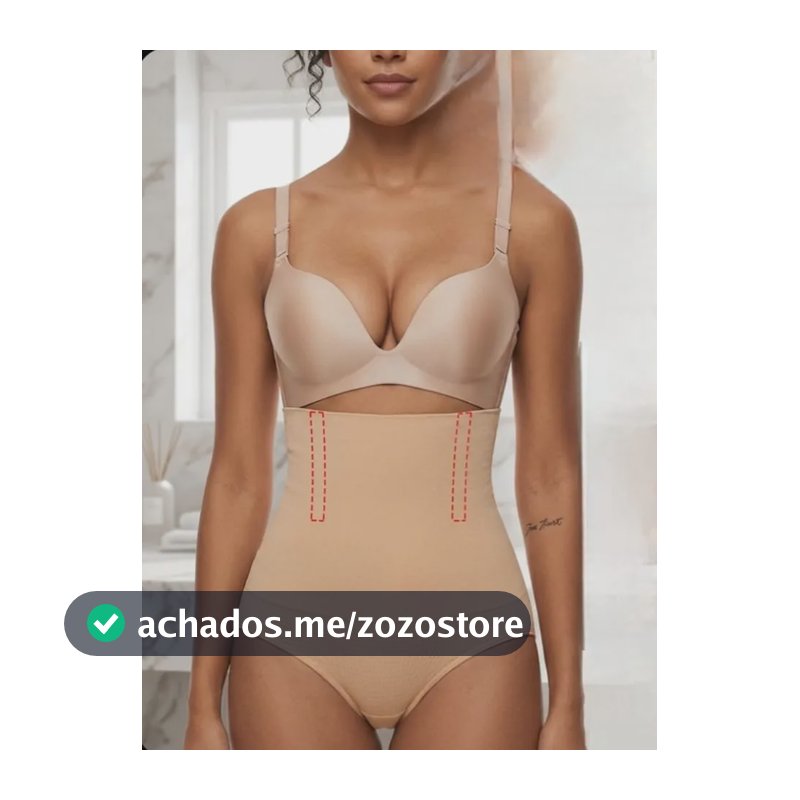 Calcinha Cinta Modeladora Compressão Barbatana Pós Parto Bege P/m