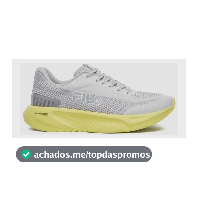 Tênis Masculino Spry Fila Branco/verde Limao/cinza Liso 41 Br