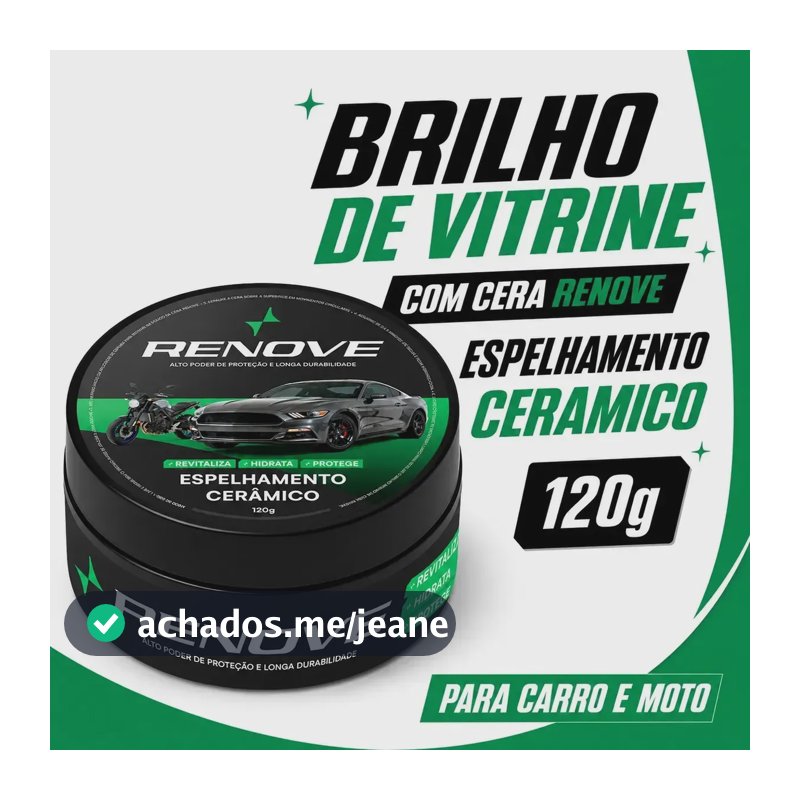 Cera Automotiva de Carnauba Renove Polimento Riscos Queimados Brilho