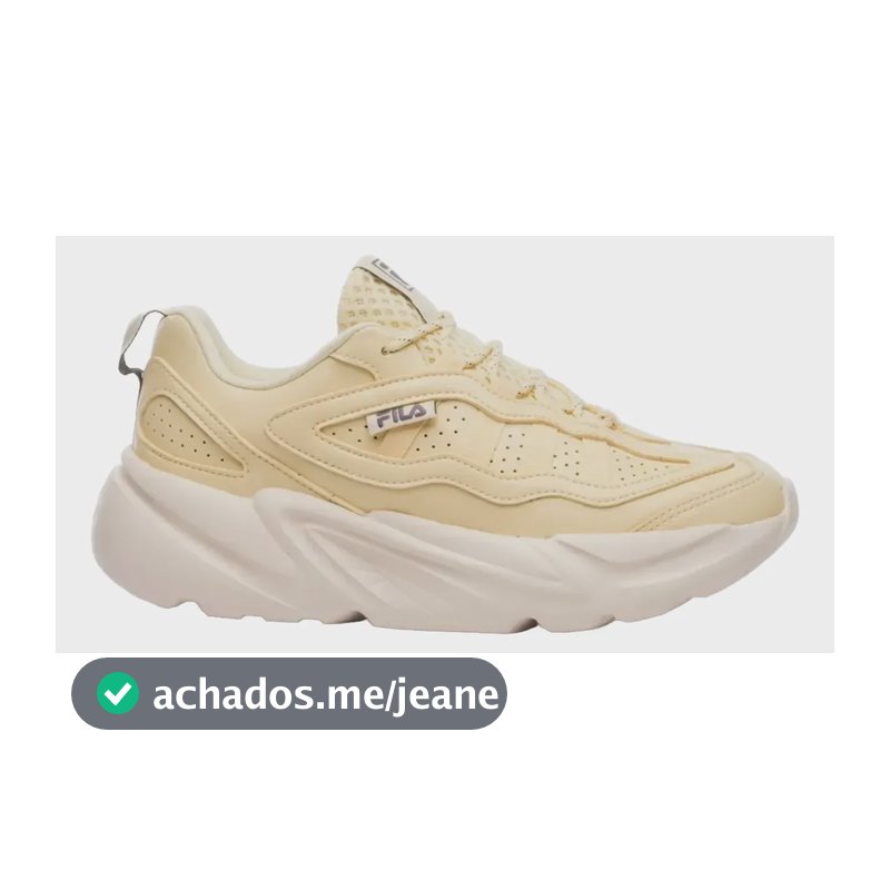 Tênis Fila Street Fit 3 Casual Academia Leve Lindo Original Creme 40 Br