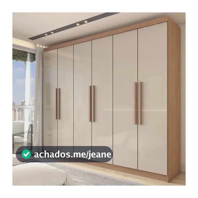 Guarda-roupa Casal Odisseia 6 Portas Cinamomo/off White - 58 Bege Claro