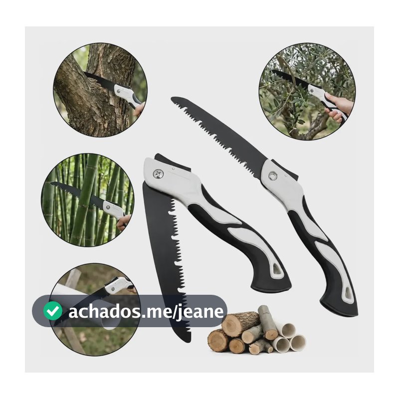 Serra Serrote Dobrável Profissional Manual Mão Podador 260mm Branco E Preto
