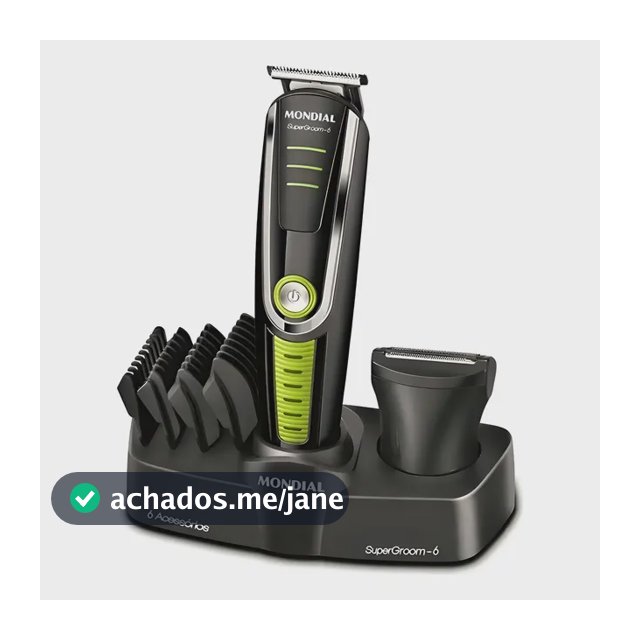 Cortador De Cabelo Mondial Super Groom 6 Bg-04 Melhor Categ Preto/verde