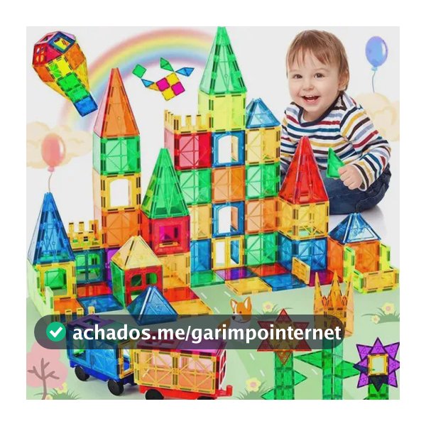 Brinquedo Educativo: Blocos Magnéticos para Montar com 60 Peças, de Construção Criativa