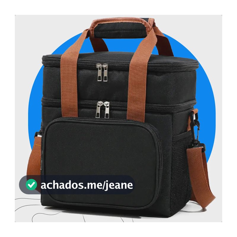 Bolsa Térmica Para Marmita Lancheira Isotérmica Com Alça Transversal Removível Preto Ecomixshop