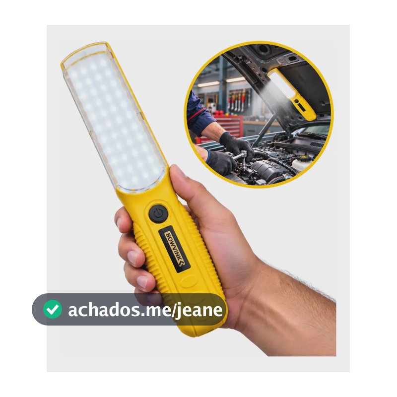 Lanterna Led Recarregável Usb C Gancho 360 Oficina Mecânico Branco Amarelo