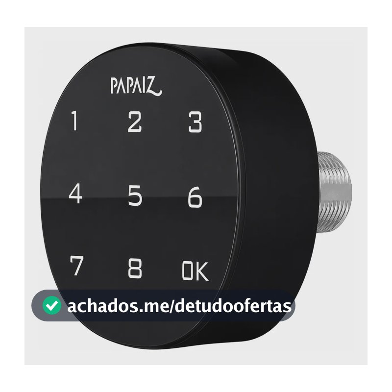 Fechadura Eletrônica Móveis M1602 8 Dígitos Segurança Papaiz Preto