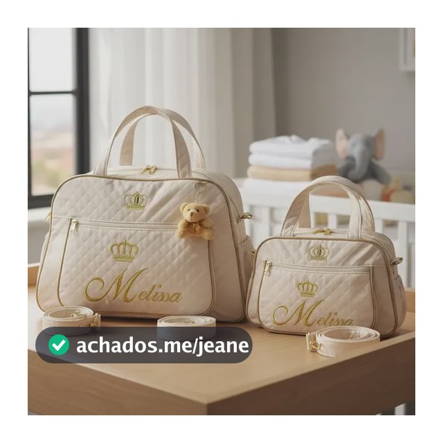 Kit Maternidade 2 Pçs Bolsas Bebê Personalizada Nome