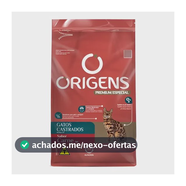 Origens Gatos Castrados Adultos Sabor Carne 3 Kg