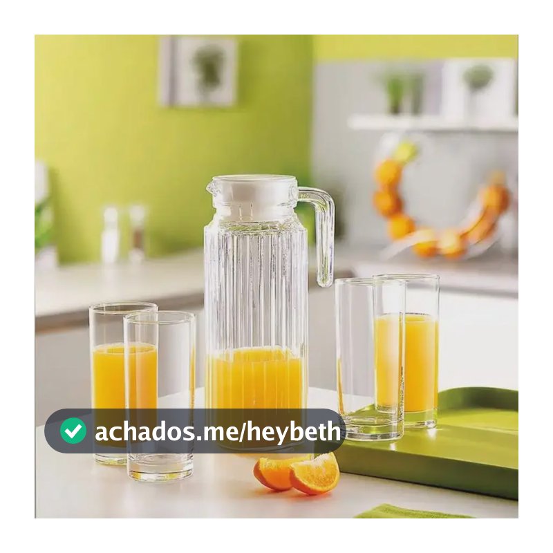 Jarra 1 Litro Com Tampa Para Água Suco Vidro Grosso Com Alça Cor Transparente